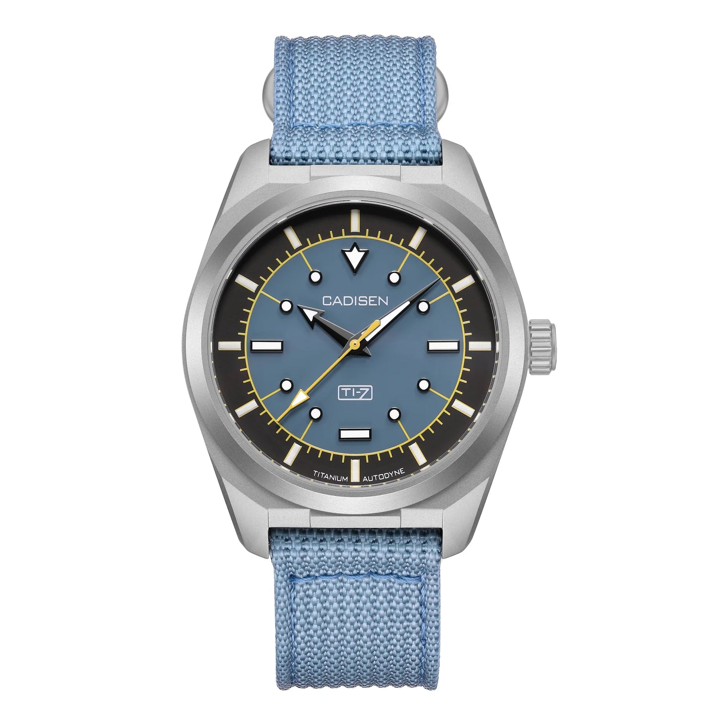 CADISEN TI-7 Autodyne Canvas Strap  — Genuine Titanium Automatic Watch, Sapphire Crystal, Miyota 8215