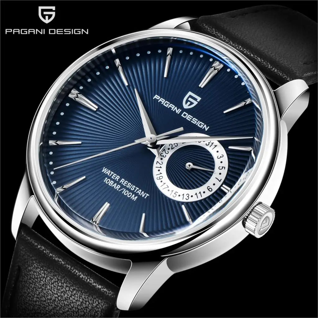 PAGANI DESIGN PD-1654 Field Watch — Small Seconds Dial, Sapphire Crystal, Genuine Leather