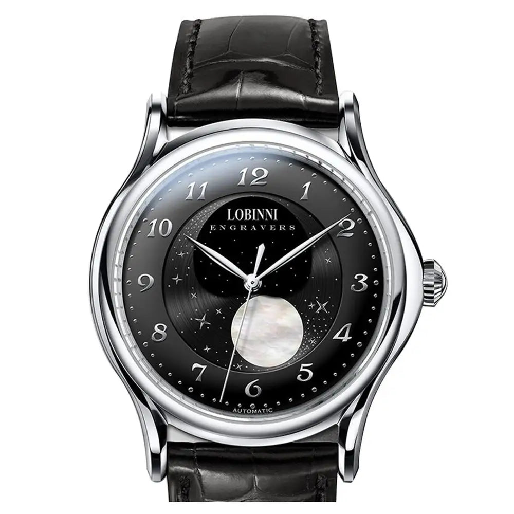 LOBINNI 1810 — Genuine Automatic Moonphase, Sapphire Crystal, 316L Steel, Dress Watch [Colour Options]