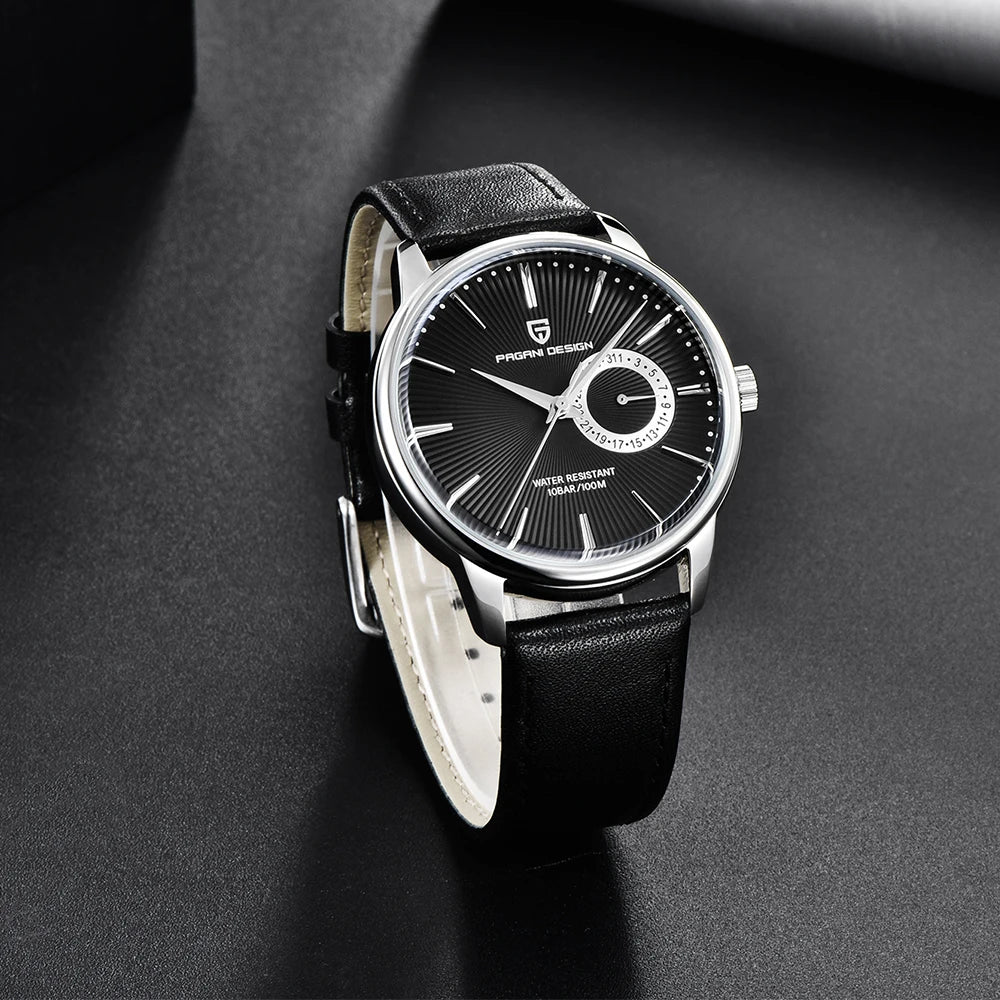 PAGANI DESIGN PD-1654 Field Watch — Small Seconds Dial, Sapphire Crystal, Genuine Leather