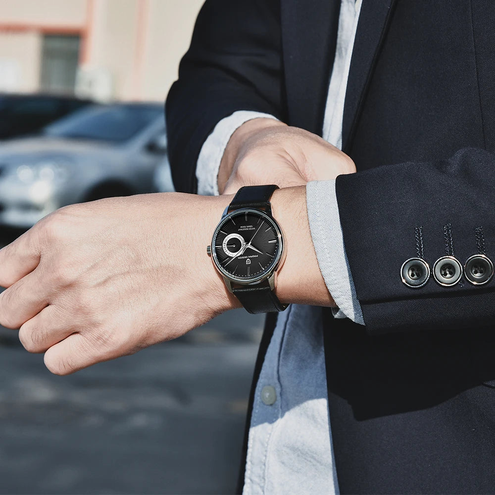 PAGANI DESIGN PD-1654 Field Watch — Small Seconds Dial, Sapphire Crystal, Genuine Leather