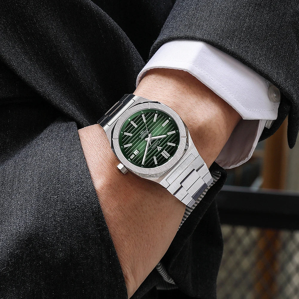 Cadisen C8200 — German-Designed Automatic Watch, Octagonal Case, Genuine Miyota Movement, Sapphire Crystal