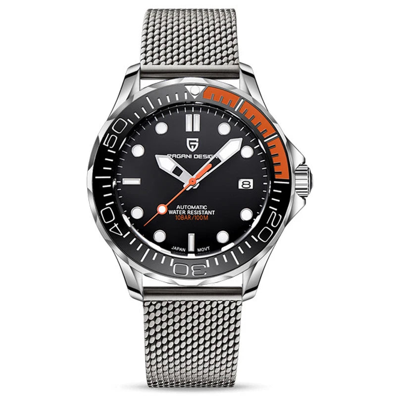 Pagani Design PD-1685 — Automatic Wave Dial Dive Watch, 007 Looks, Ceramic Bezel, 200M Water Resistant [Multiple Colour / Strap Options]