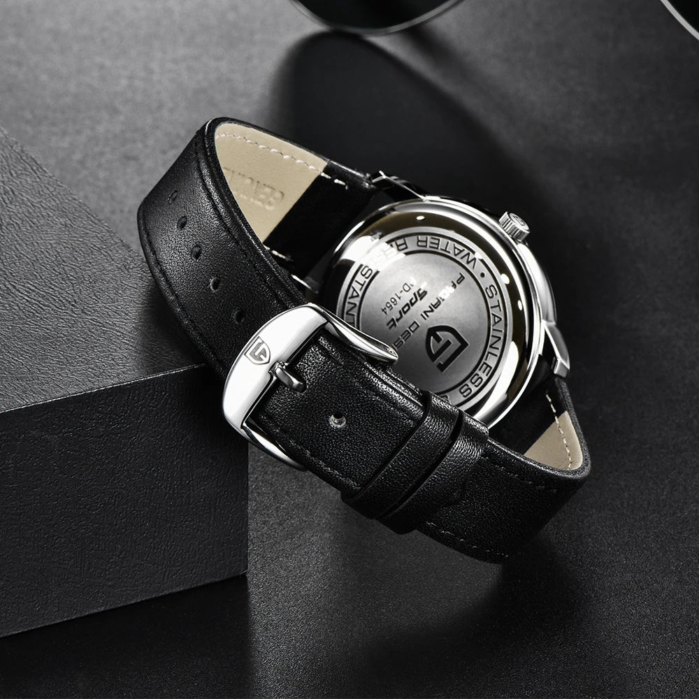 PAGANI DESIGN PD-1654 Field Watch — Small Seconds Dial, Sapphire Crystal, Genuine Leather