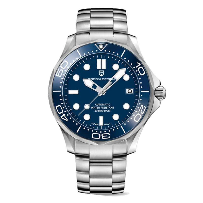 Pagani Design PD-1685 — Automatic Wave Dial Dive Watch, 007 Looks, Ceramic Bezel, 200M Water Resistant [Multiple Colour / Strap Options]