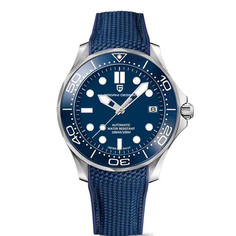 Pagani Design PD-1685 — Automatic Wave Dial Dive Watch, 007 Looks, Ceramic Bezel, 200M Water Resistant [Multiple Colour / Strap Options]