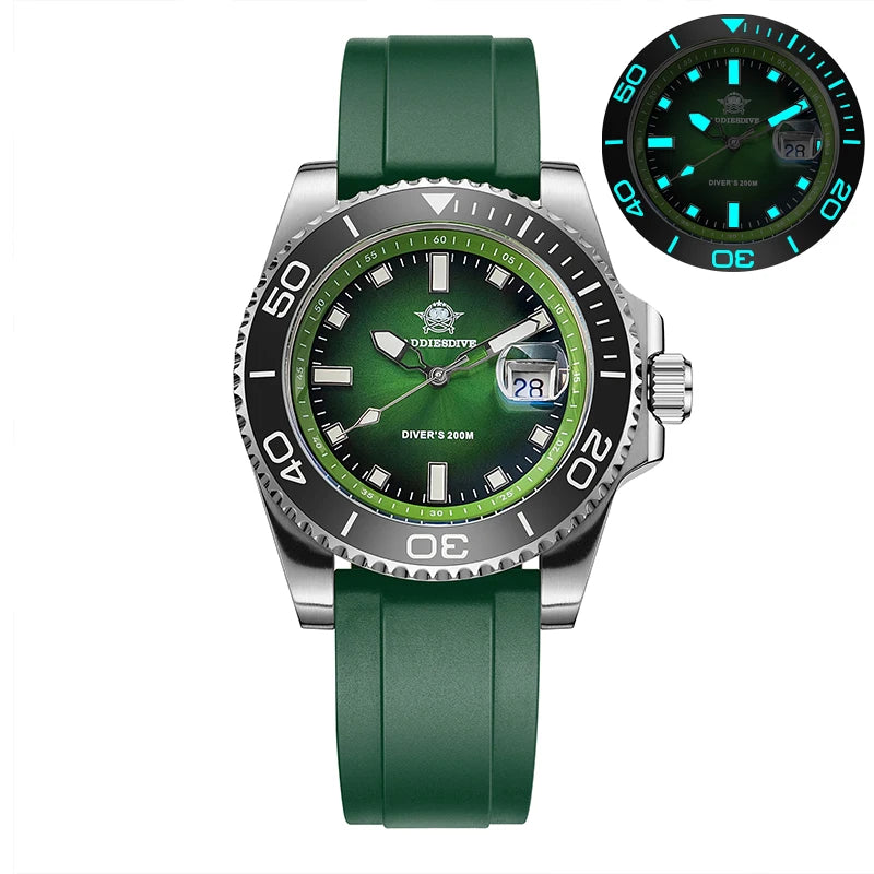 Super Striking ADDIESDIVE AD2089 — Gradient Dial Diver Watch, 200m Waterproof [Multiple Strap & Colour Options]