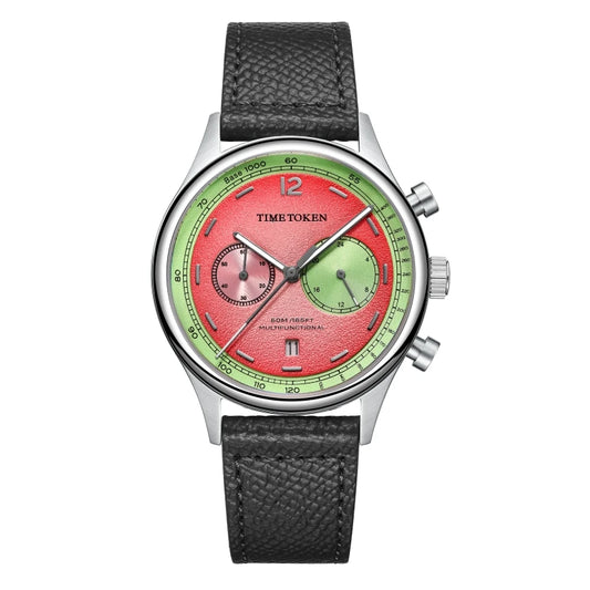 TIME TOKEN T501GS Chronograph — Stand Out Colours Dial, Sapphire, Strap Upgrade Options [Multiple Options]