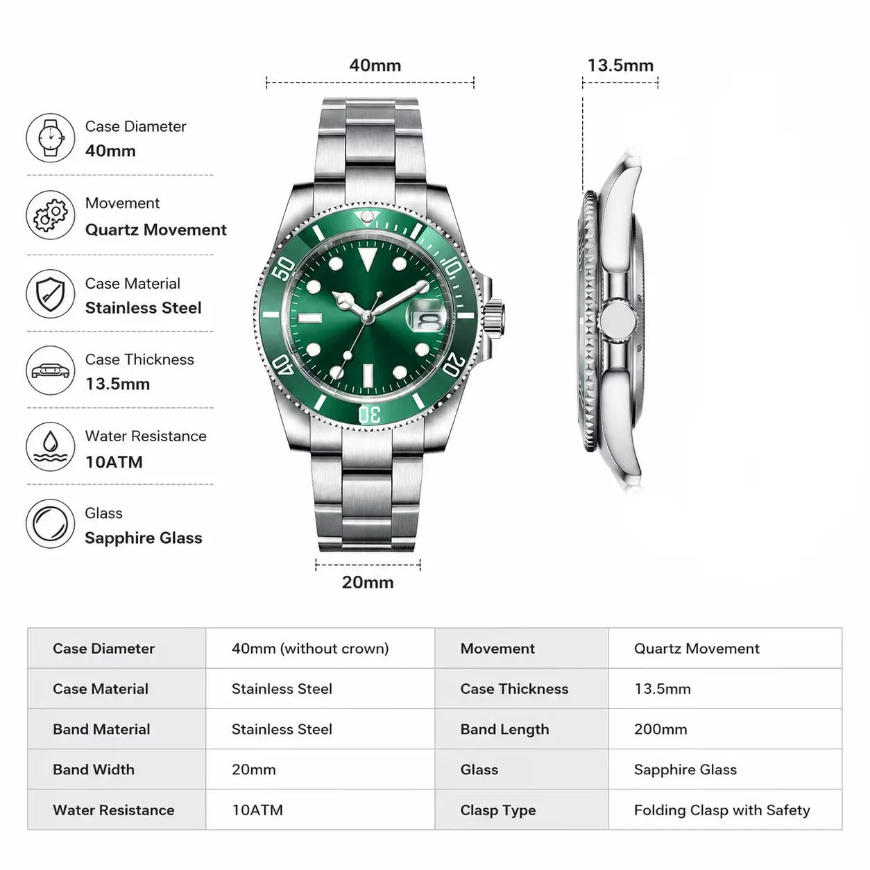 Corgeut GMT Quartz Diver Watch — Iconic Dive Watch Looks, Ceramic Bezel, Unbeatable Value [Multiple Strap & Colour Options]