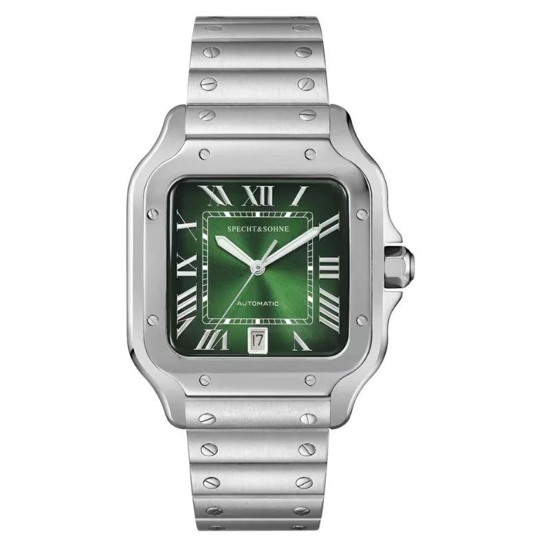 Elegance Redefined — SPECHT&SOHNE SP0011 Rectangular Automatic Fashion Watch, Sapphire Crystal, Stainless Steel [Colour Options]