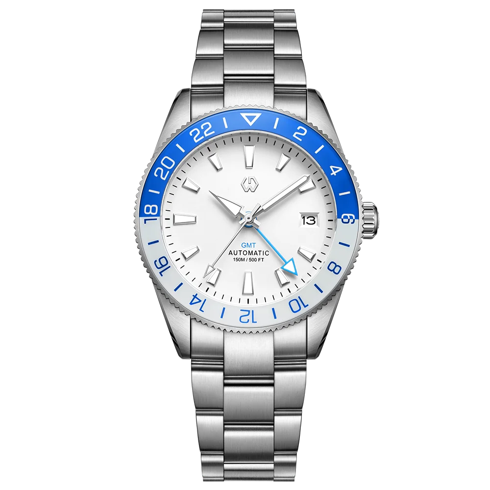 One Real GMT Watch — WISHDOIT 9007 Automatic, Sapphire Crystal Two Straps Included