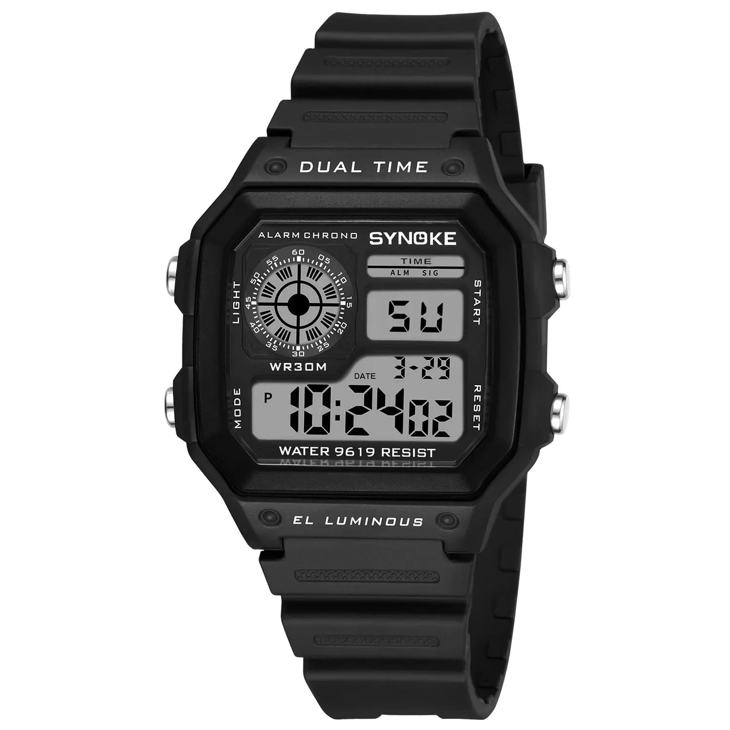 Built Tough, Reads Easy — SYNOKE Royale Sports Digital Watch, Multi Colour Lume Light Digital Watches Men Sports Luminous Chronograph Waterproof Male Electronic Wrist Watches Relogio Masculino