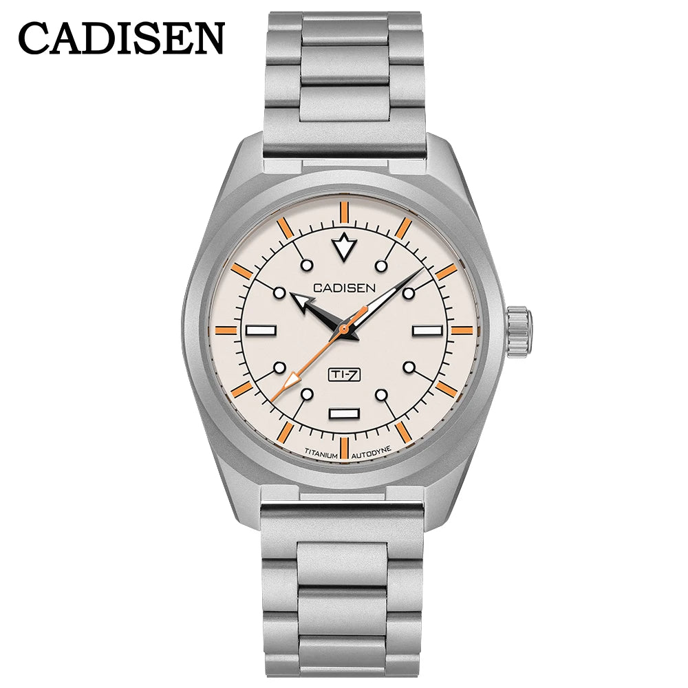 CADISEN TI-7 Autodyne — Genuine Titanium Automatic Watch, Titanium Bracelet Version, Sapphire Crystal, Miyota 8215