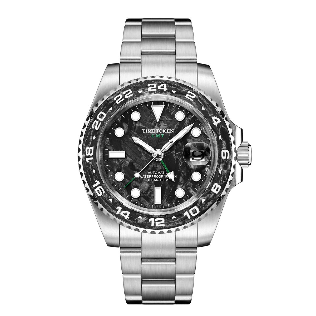 Time Token — Genuine GMT Automatic, Carbon Fibre Dial & Bezel, 100M Water Resistant