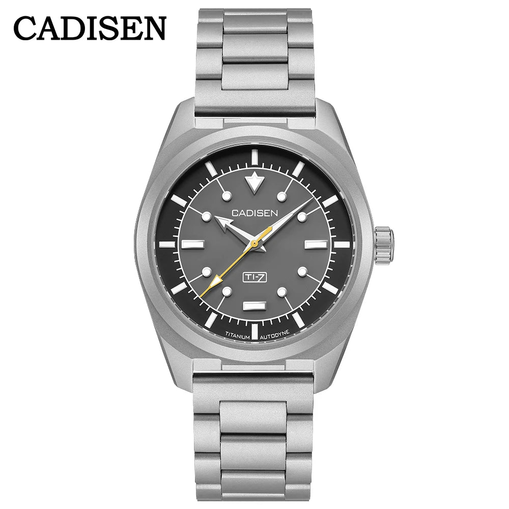 CADISEN TI-7 Autodyne — Genuine Titanium Automatic Watch, Titanium Bracelet Version, Sapphire Crystal, Miyota 8215