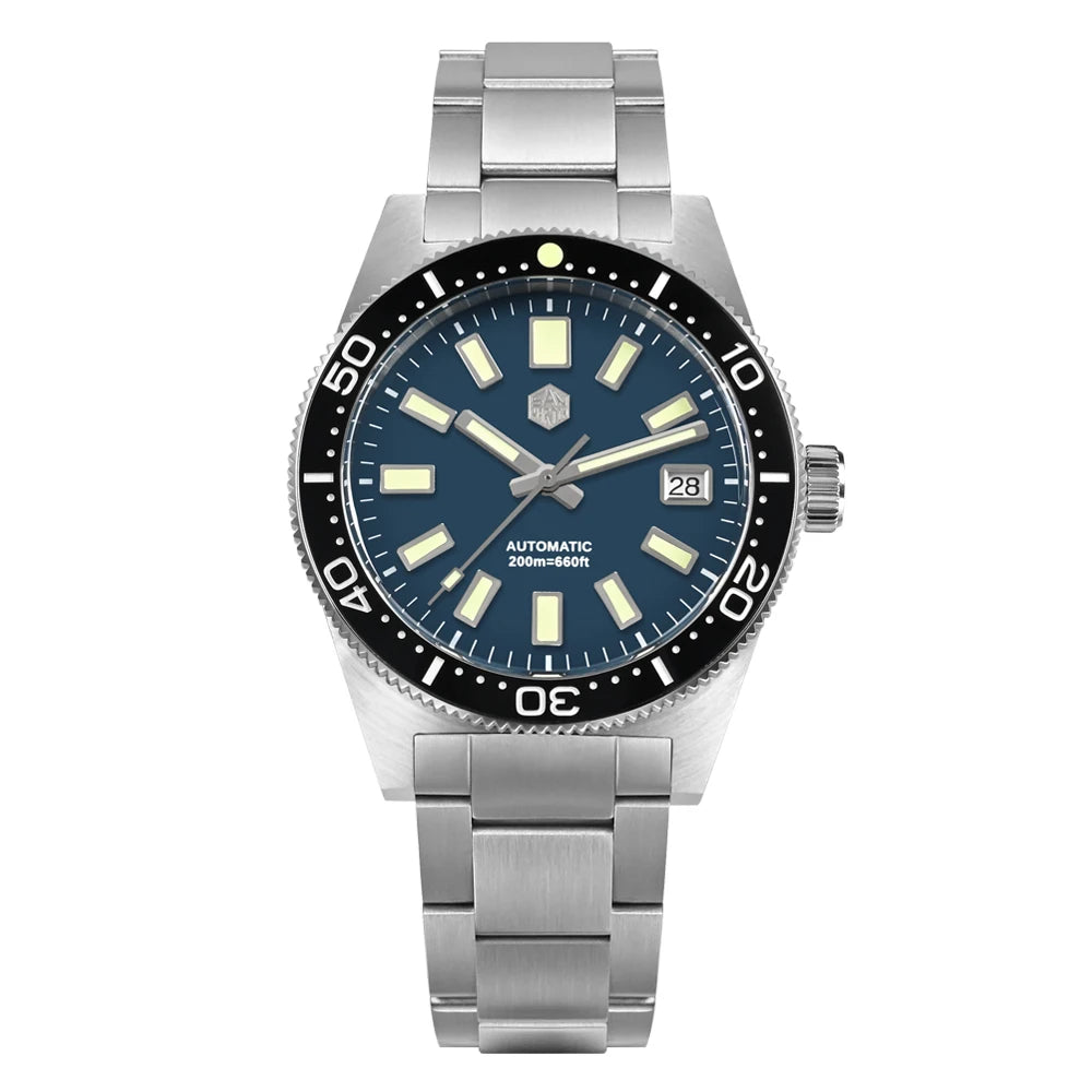 San Martin SN0007 — 62MAS-Style Automatic Diver, Sunburst Dial, 200M Water Resistant [Multiple Dial & Strap Options]