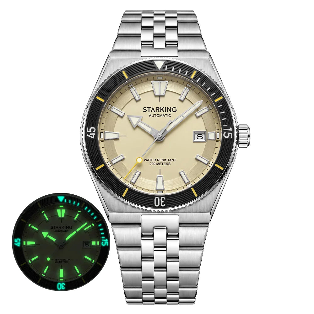 STARKING Dive Automatic Watch, Genuine Miyota 8215, Sapphire Crystal - 200m Water Resistant