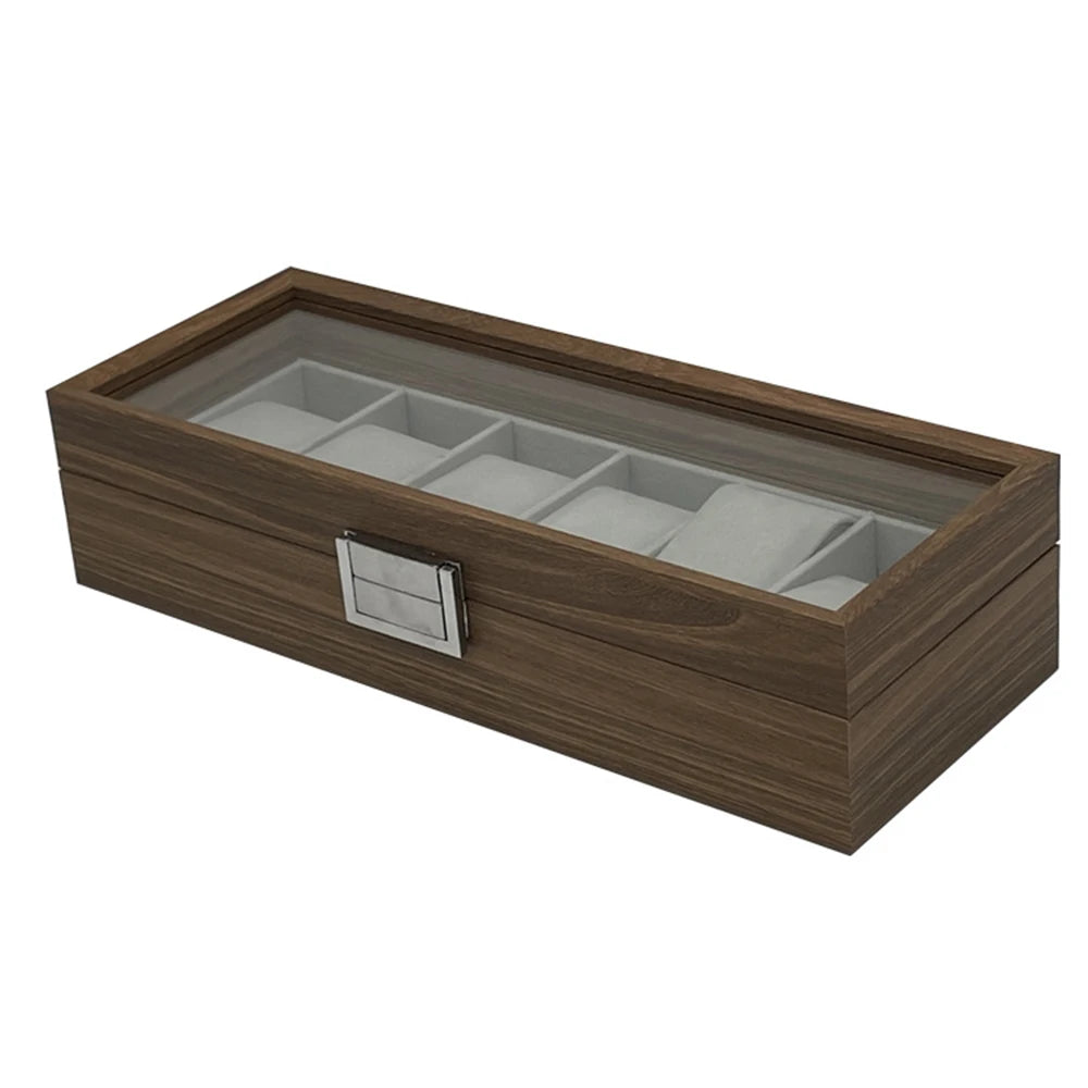 Best Selling 6-Slot Black Walnut Watch Box — Display, Protect & Store in Style, A Great Gift