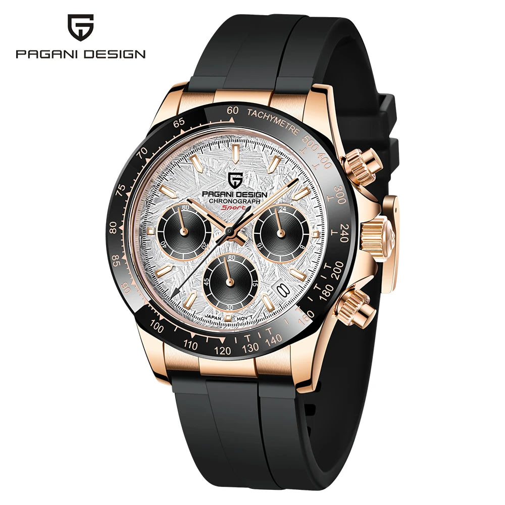 Pagani Design PD-1644 — Racing Chronograph Watch, Ceramic Bezel, 100M Water Resistant [Strap & Colour Options]