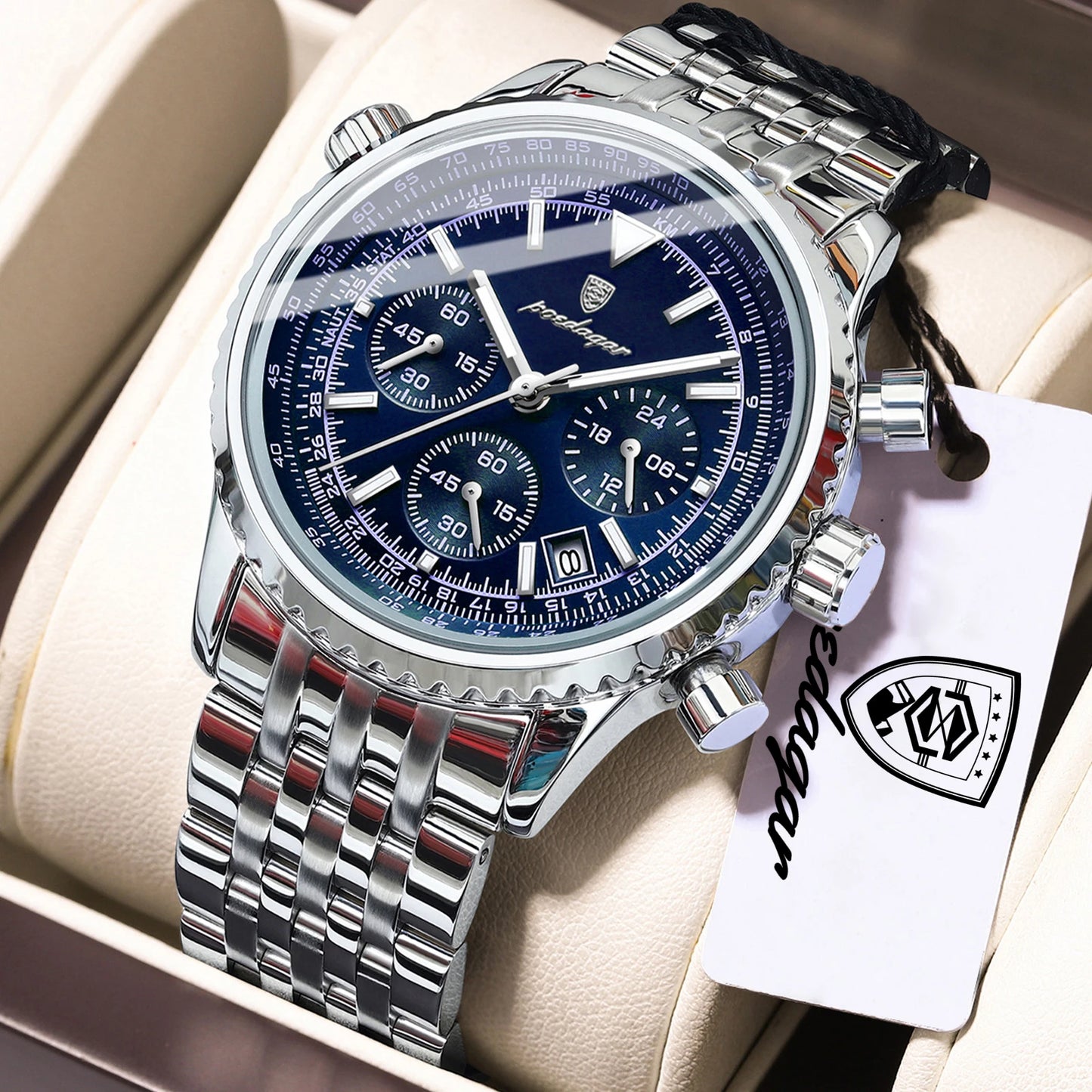 POEDAGAR Chronograph Watch — Bold Style, Real Spec, Real Value [Multiple Colour / Dial Options]