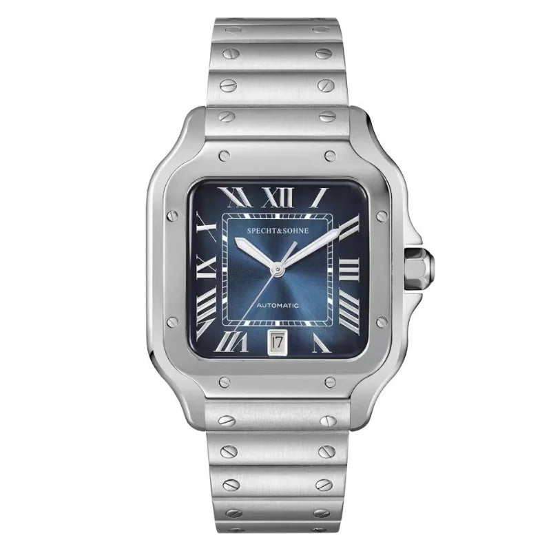 Elegance Redefined — SPECHT&SOHNE SP0011 Rectangular Automatic Fashion Watch, Sapphire Crystal, Stainless Steel [Colour Options]