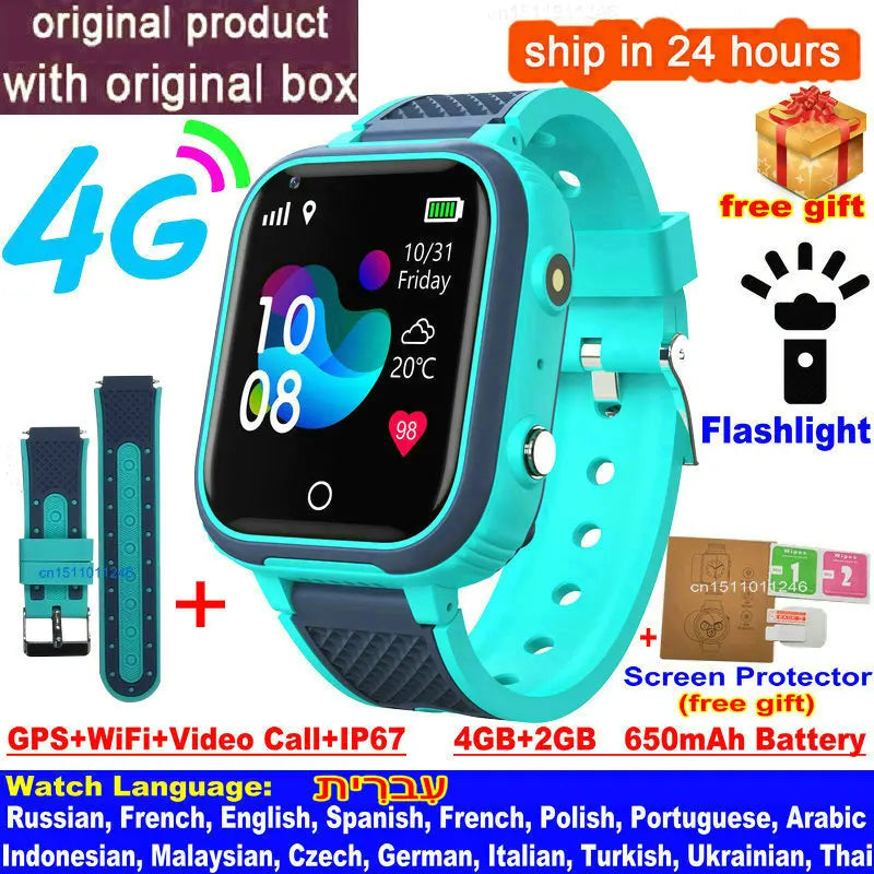 Peace of Mind on Their Wrist — 4G Kids Smart Watch, GPS Tracker, Video Calling & SOS [Colour Choices]