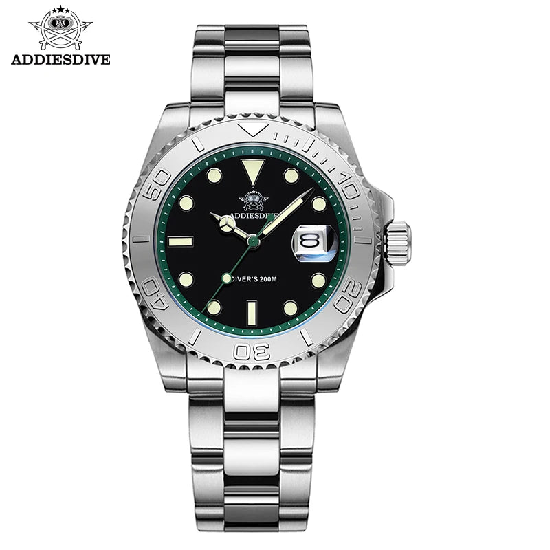 Stand Out — ADDIESDIVE AD2040 Dive Watch, BGW9 Super Luminous, Ceramic Bezel, 200M Water Resistant