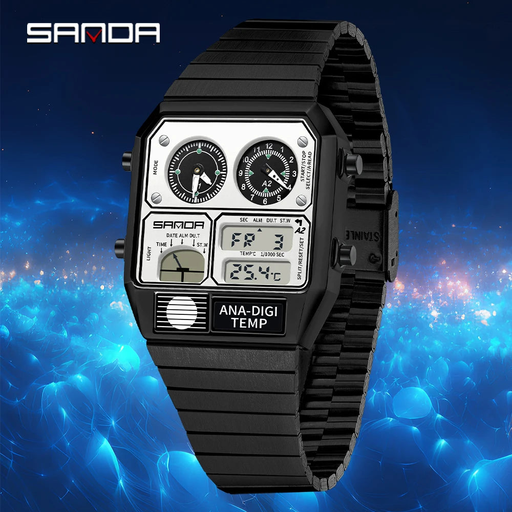 Command Console on Your Wrist — SANDA 3192 Retro Digital-Analog Sport Watch [Colour Options]