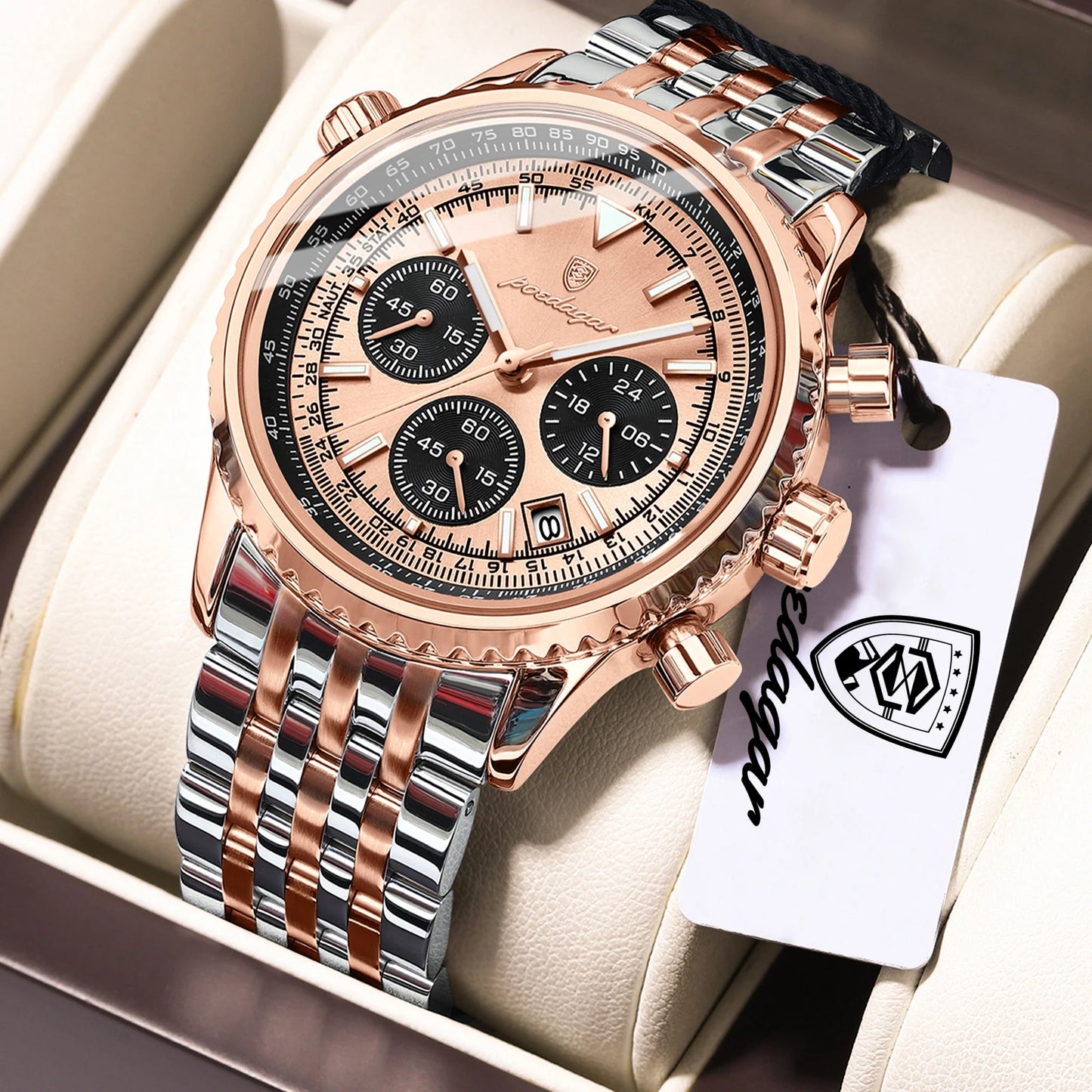 POEDAGAR Chronograph Watch — Bold Style, Real Spec, Real Value [Multiple Colour / Dial Options]