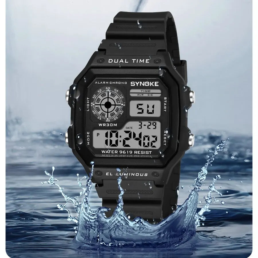 Built Tough, Reads Easy — SYNOKE Royale Sports Digital Watch, Multi Colour Lume Light Digital Watches Men Sports Luminous Chronograph Waterproof Male Electronic Wrist Watches Relogio Masculino