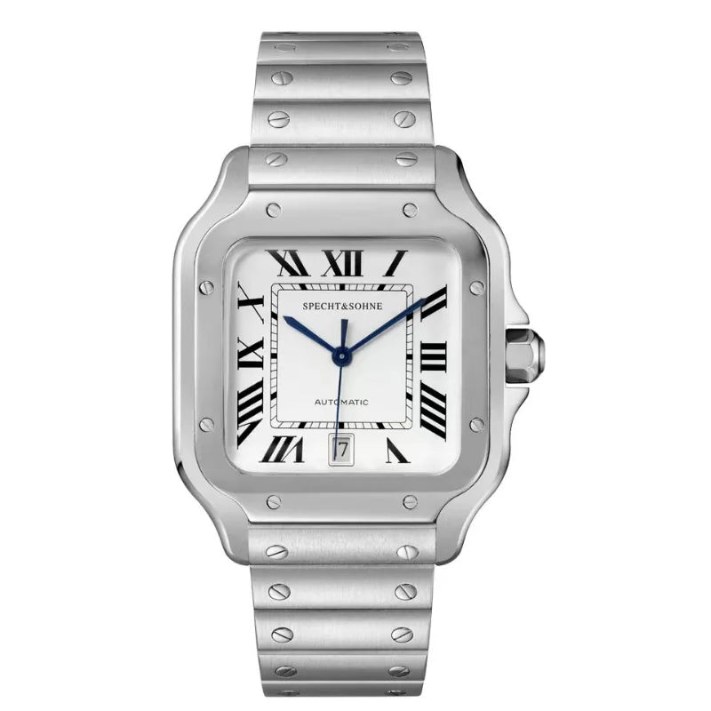 Elegance Redefined — SPECHT&SOHNE SP0011 Rectangular Automatic Fashion Watch, Sapphire Crystal, Stainless Steel [Colour Options]