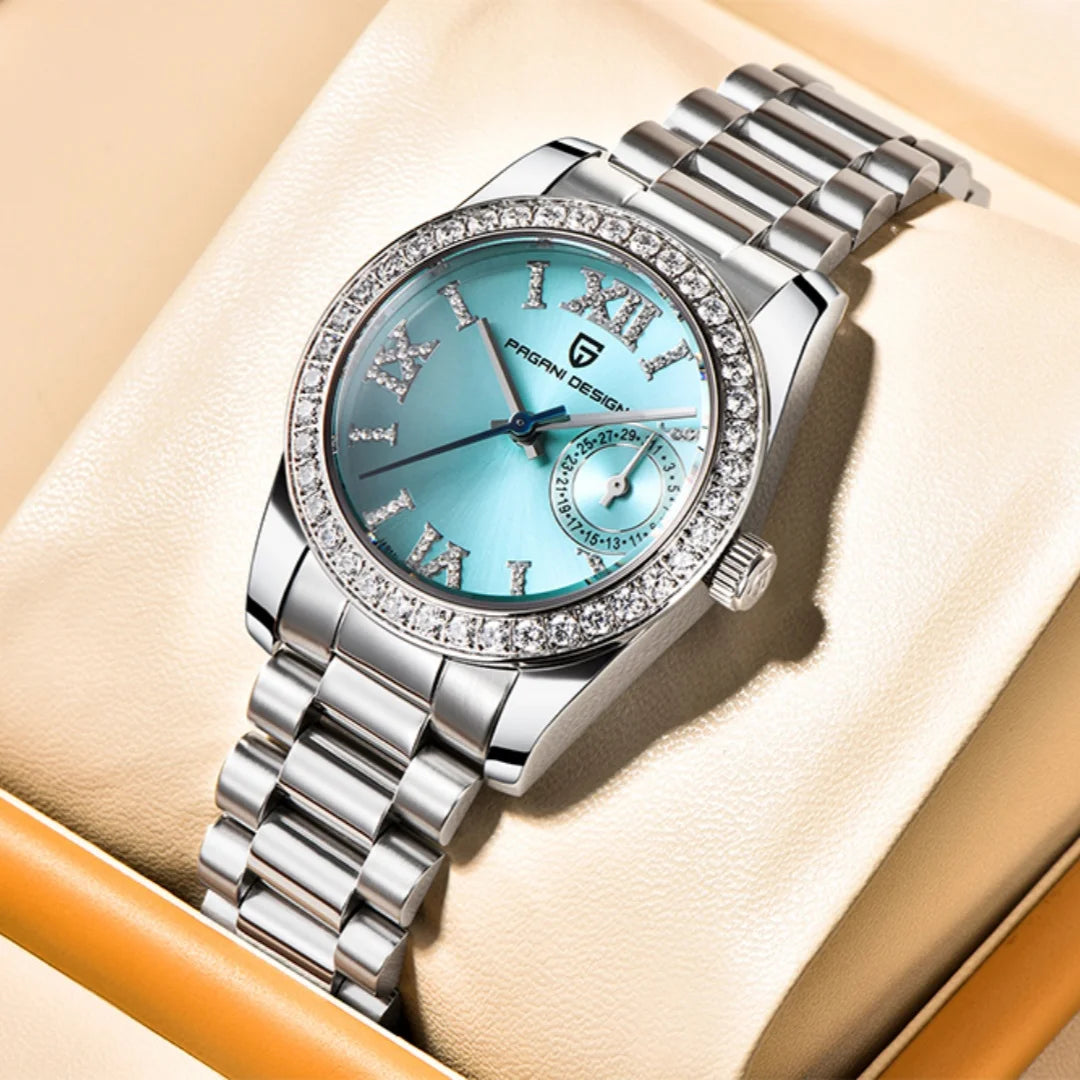 Stunning Pagani Design PD-1776 — Women's Quartz Watch, Crystal-Accented Bezel, Sapphire, 100M [Dial Colour Options]