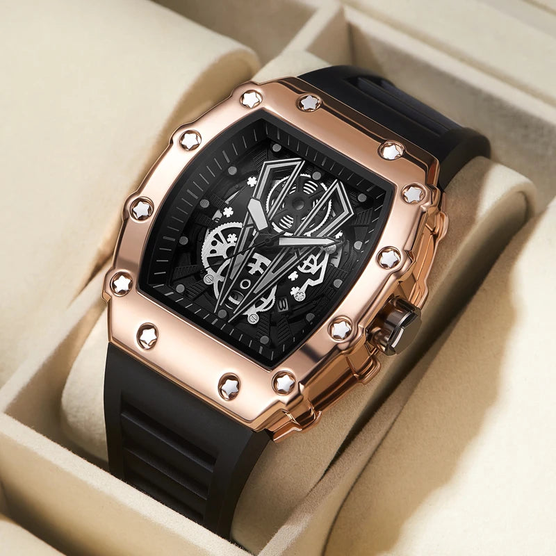 DSERS Track-Inspired Skeleton Quartz Watch — Tonneau Case, Race-Ready Style