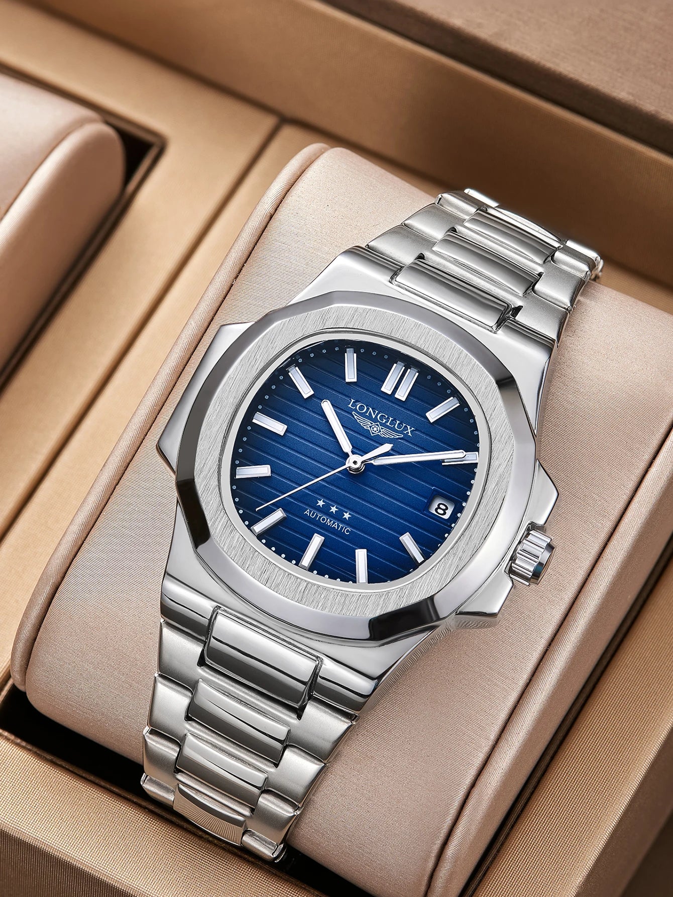 Yacht Board Dial Automatic Watch — Distinctive Case, Date Function [Multiple Colour Options]