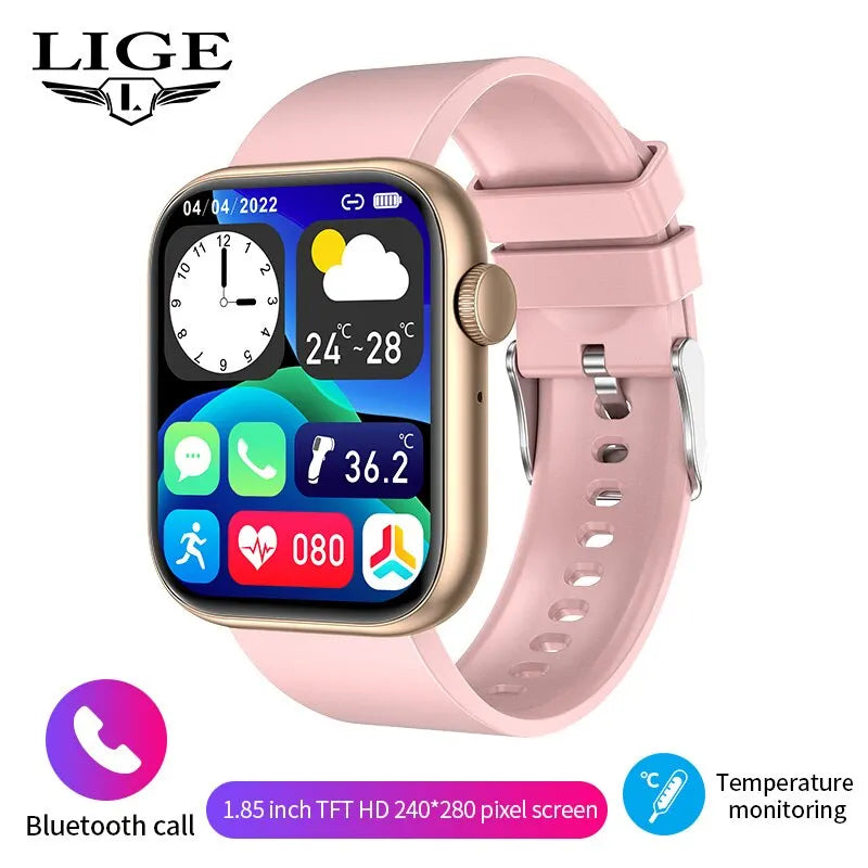 LIGE Smart Watch — Wireless Charging, Bluetooth Calling & Fitness Tracker [Multiple Colour & Strap Options]