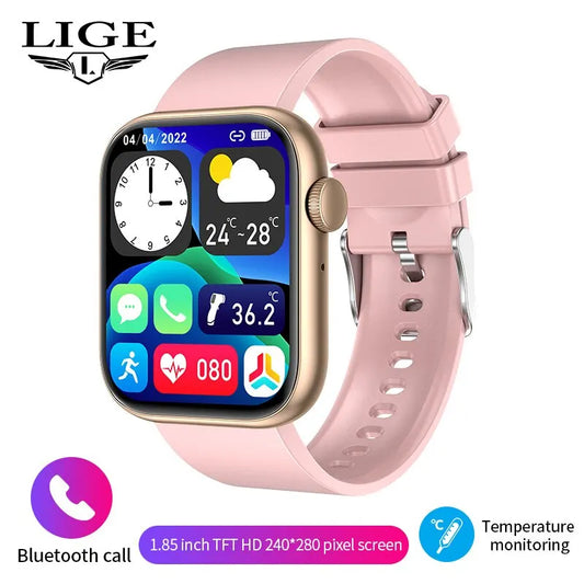 LIGE Smart Watch — Wireless Charging, Bluetooth Calling & Fitness Tracker [Multiple Colour & Strap Options]