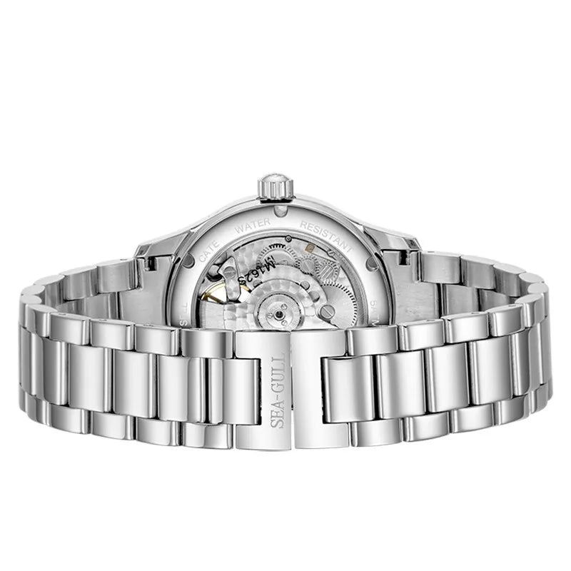 Sea-Gull Flywheel M160S — Skeleton Automatic Watch, Sapphire Crystal, Complete Calendar, Steel Bracelet, 39mm [Dial Options]