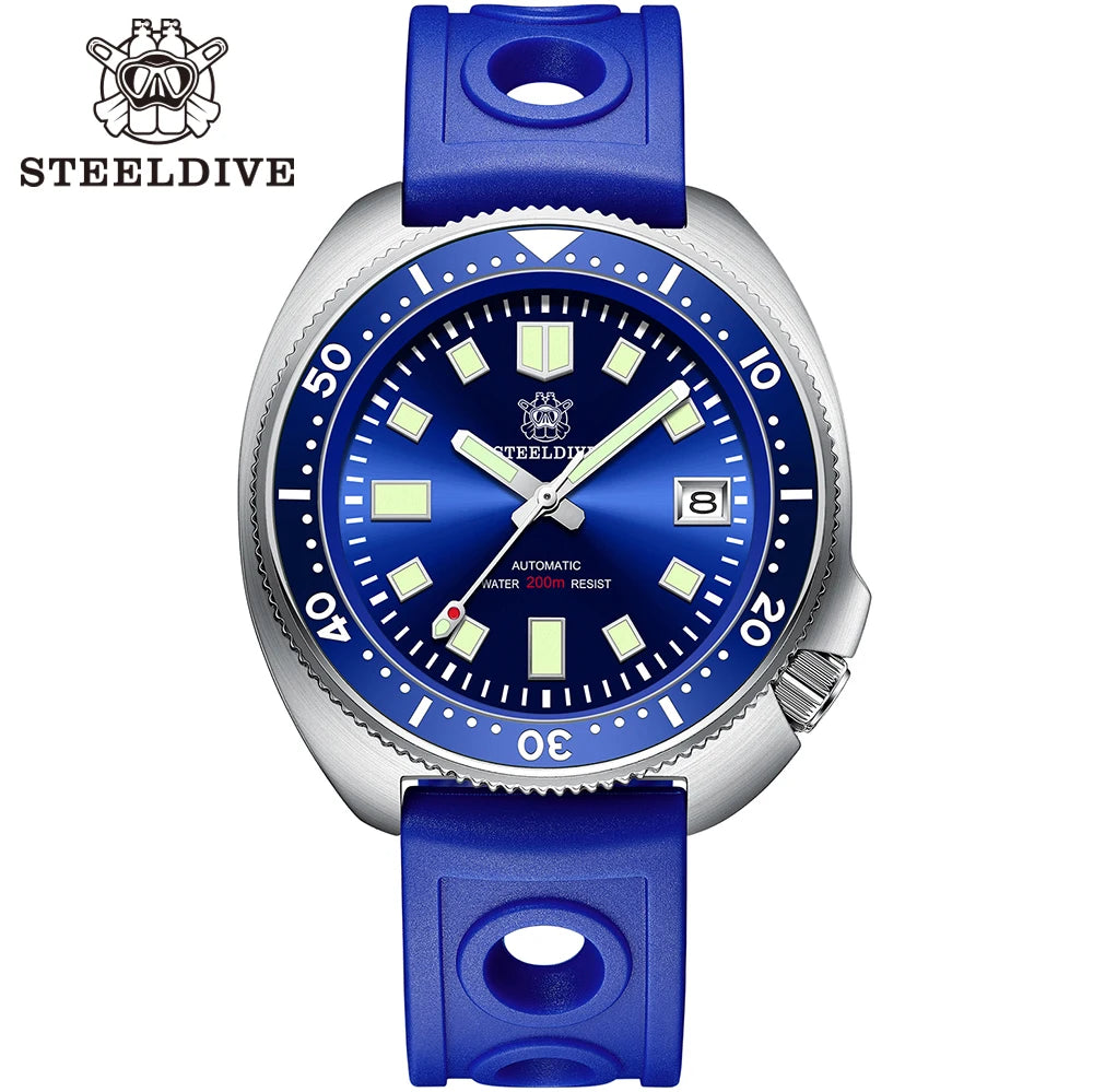 Steeldive SD1970 — Automatic Diver Watch, "6105 Turtle" Homage [Multiple Strap & Colour Options]