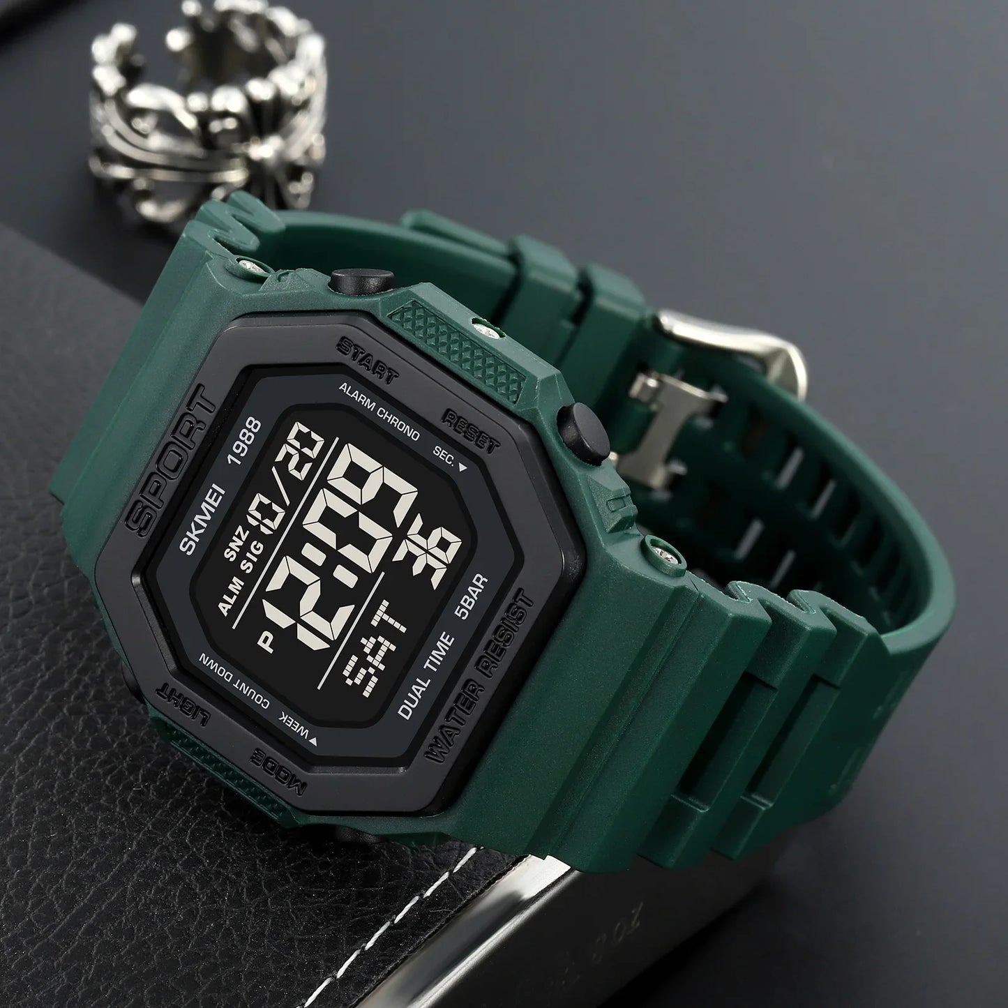 Built for the Grind — SKMEI 1988 Inverse Digital Display  Sports Watch, Multi Time Zone, LED Backlight