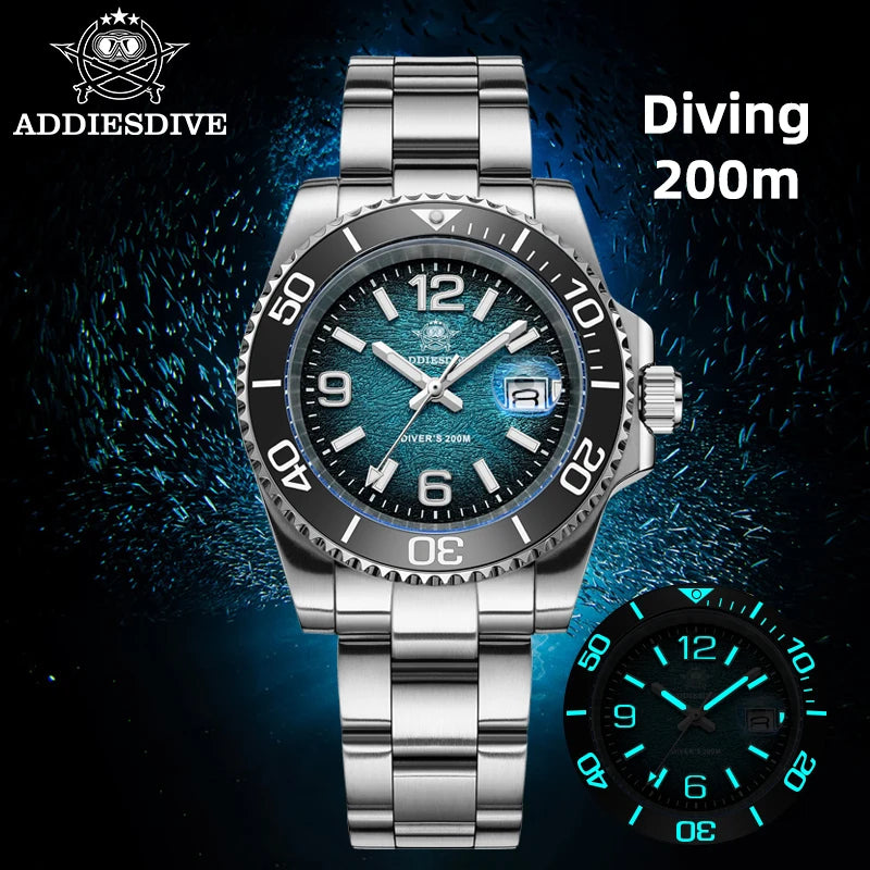Ready for the Deep — ADDIESDIVE AD2513 41mm Dive Watch, BGW9 Super Luminous, 200M Water Resistant