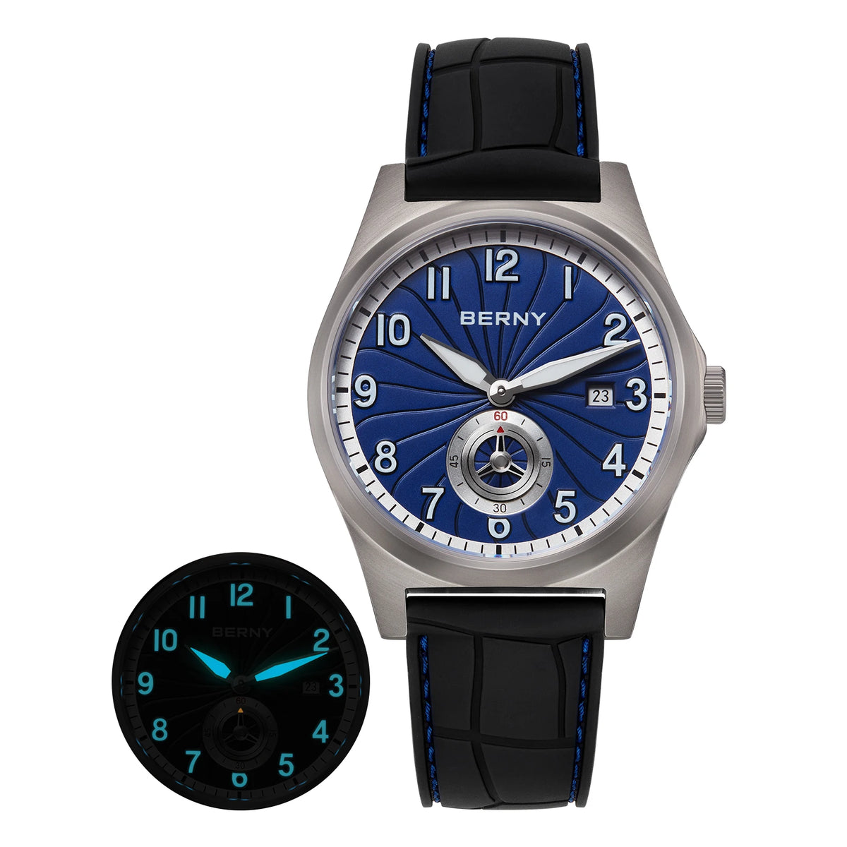 BERNY AMT358 Titanium Beauty — All-Titanium Automatic Watch, 95g, Seagull ST1731 Movement, Sapphire Crystal, 100m Water Resistance, Complete Calendar