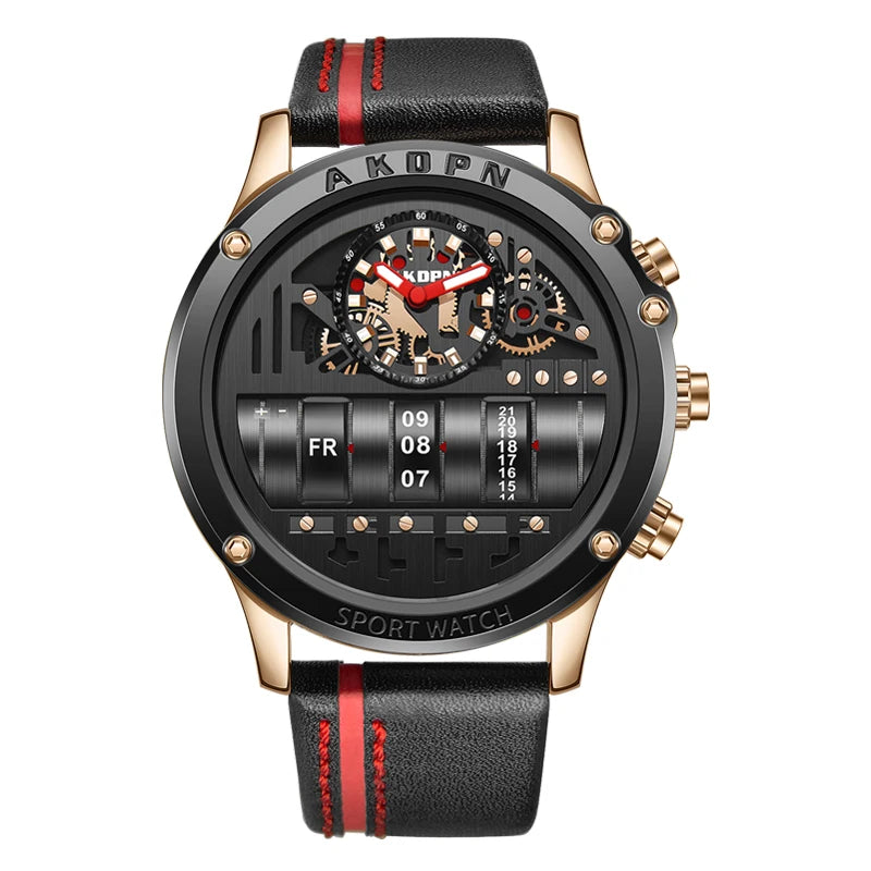 Turns Heads, Tells Time — Rotating Date Skeleton Watch, Spinning Dials & Hands