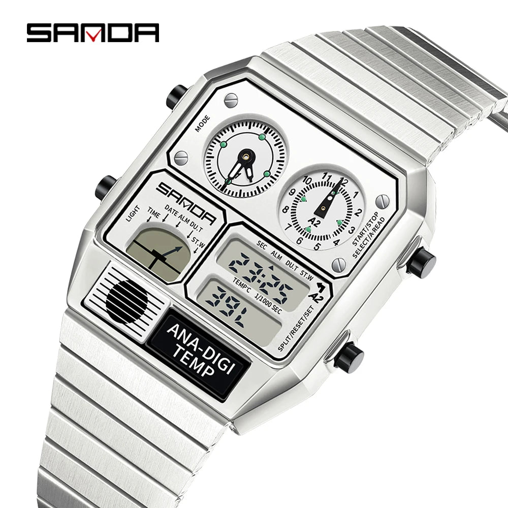 Command Console on Your Wrist — SANDA 3192 Retro Digital-Analog Sport Watch [Colour Options]