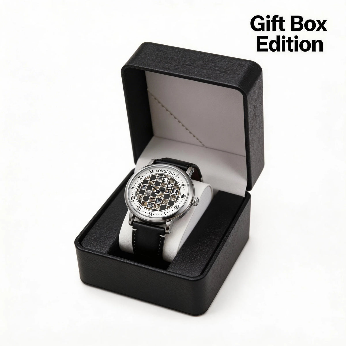 Check, Mate — Bold Chess Board Skeleton Automatic Watch [Colour / Dial Option]