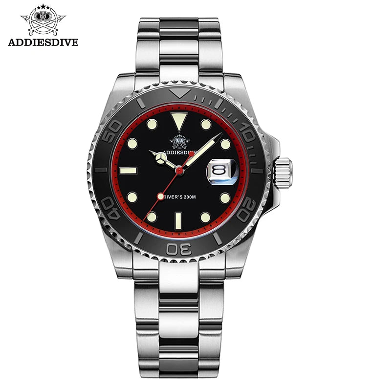 Stand Out — ADDIESDIVE AD2040 Dive Watch, BGW9 Super Luminous, Ceramic Bezel, 200M Water Resistant