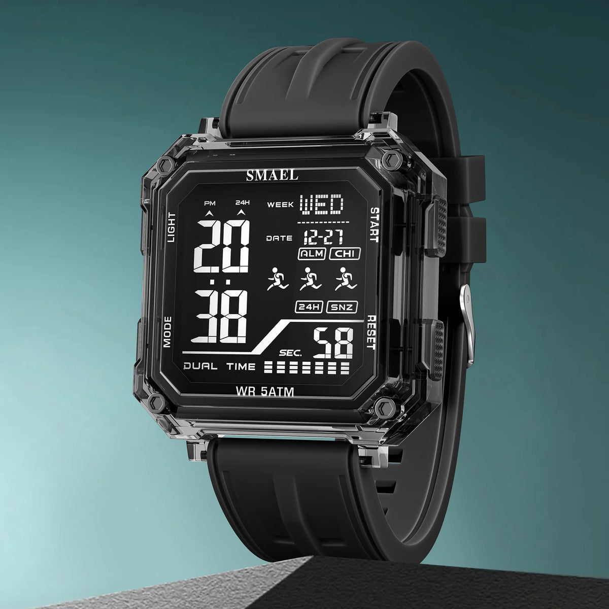 SMAEL Mens Inverse Display Quartz Digital Sport Watch — LED Display, 5 Bar Water Resistant A Looker for Such a great price [Colour Options]