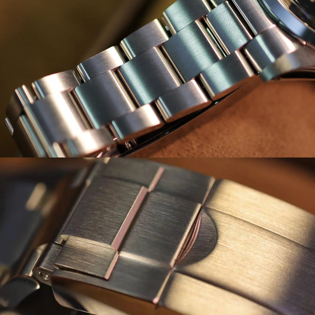 HRUODLAND HG029 steel bracelet and fine-adjustable clasp close-up