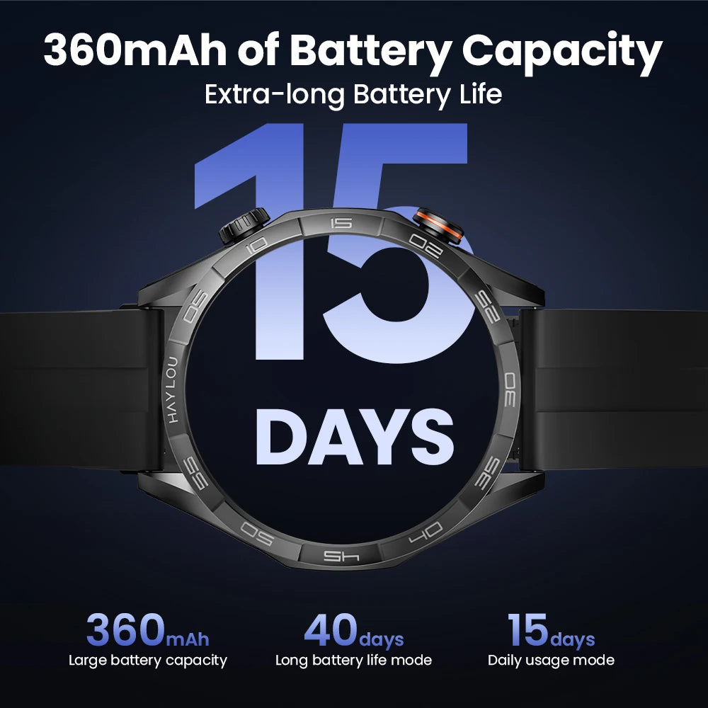 Men's AMOLED Smart Watch — Voice Calling, IP68 Waterproof, 15-Day Battery [Multiple Strap & Colour Options]