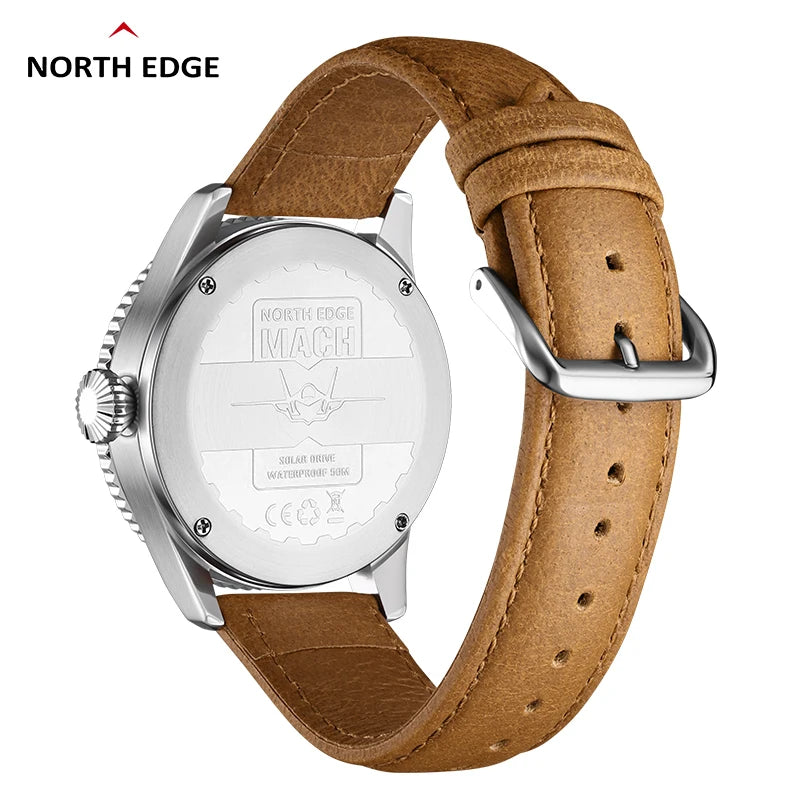 Runs for Half a Year on One Charge — NORTH EDGE MACH Solar Powered Pilot Watch [Colour Options]