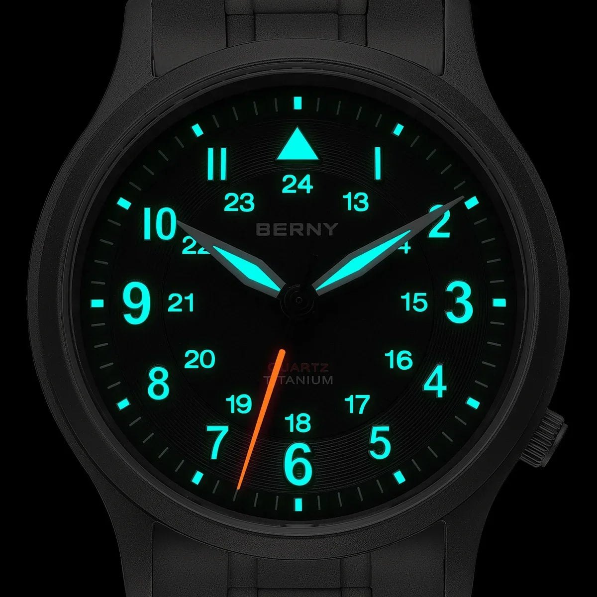 Featherlight BERNY Full Titanium Field Watch — Quartz, Sweeping Seconds Hand, Sapphire Crystal